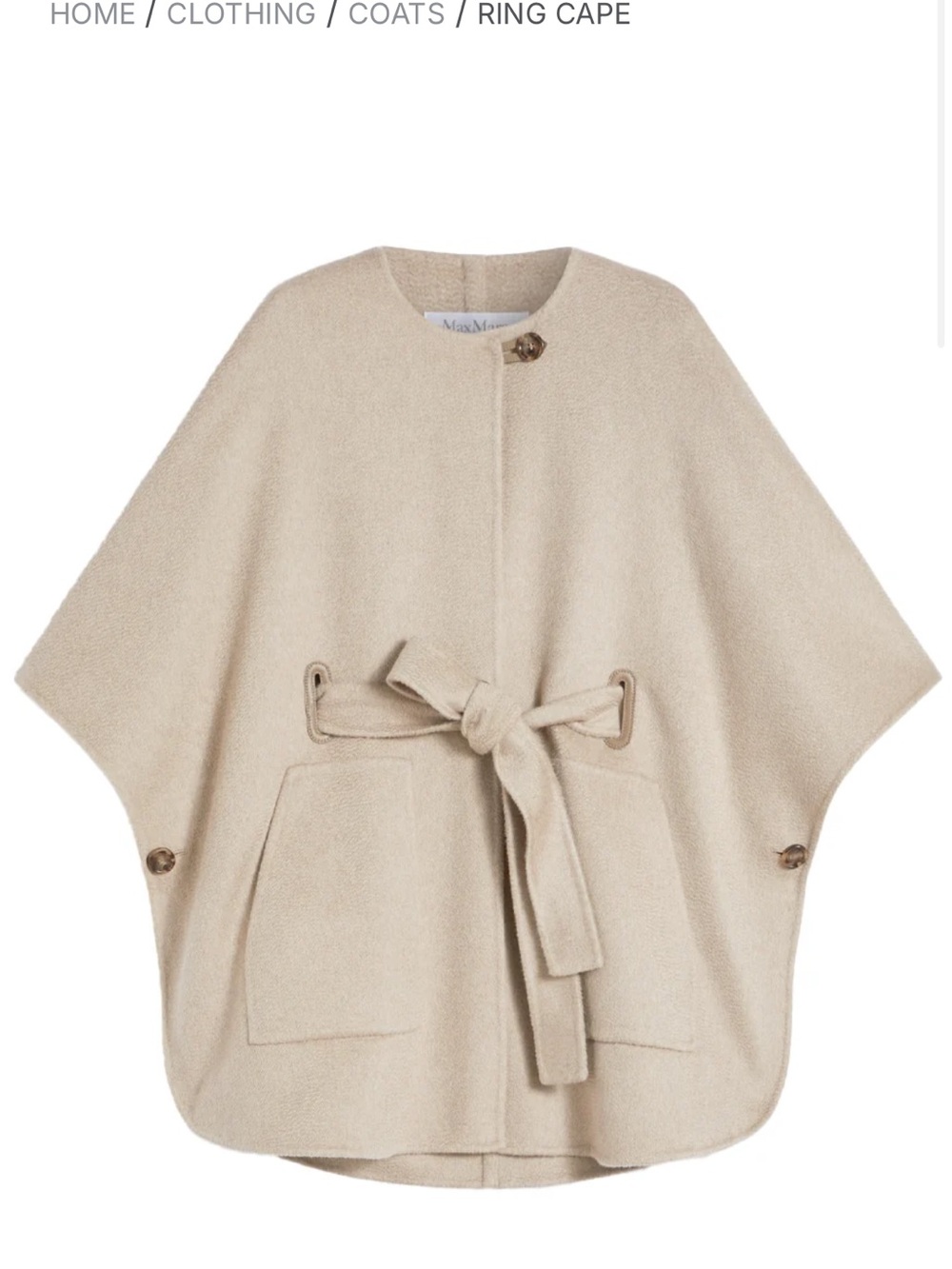 MaxMara Cashmere Ring Cape S/M